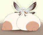  airy_(bravely_default) areola better_version_at_source big_breasts bodily_fluids breasts elfdrago eyes_closed fairy female hair hand_on_breast hi_res huge_breasts humanoid humanoid_pointy_ears hyper hyper_breasts insect_wings nipples pale_skin solo sweat white_hair wings 