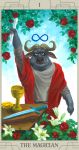  2016 anthro bovid bovine cape_buffalo card chalice chief_bogo disney hi_res holding_object horn male mammal melee_weapon peacedouble solo sword tarot_card weapon zootopia 
