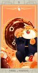  2016 anthro card cheetah clothed clothing dbwoqjq123 disney eating felid feline food fully_clothed fur hi_res holding_food holding_object mammal solo spots spotted_body spotted_fur tarot_card yellow_body yellow_fur zootopia 