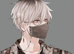  all_male aqua_eyes close glasses gray male mask original shijima_tohiro short_hair white_hair 