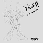  1:1 anthro balls dialogue erection expansion flamez genital_expansion genitals hi_res male monochrome penis penis_expansion sequence sketch solo sonic_the_hedgehog sonic_the_hedgehog_(series) 