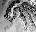  character_request copyright_request giant_monster glowing glowing_eyes godzilla godzilla:_singular_point godzilla_(series) godzilla_(sp) greyscale highres kaijuu matt_frank monochrome monster no_humans open_mouth red_eyes red_sclera sharp_teeth smoke spines teeth 