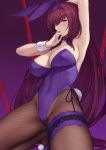  animal_ears bunny_ears bunny_girl evan_yang fate/grand_order fishnets garter pantyhose scathach_(fate/grand_order) tagme 