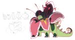  abbystabby ambiguous_gender antennae_(anatomy) claws elemental_creature fak&eacute;mon feral finger_claws flora_fauna flower_petals gigantamax_pok&eacute;mon green_body hi_res long_neck long_tail meganium nintendo open_mouth petals pink_body pink_cloud plant pok&eacute;mon pok&eacute;mon_(species) pollen quadruped sequence shaded simple_background solo toe_claws tongue transformation transformation_sequence video_games white_background yellow_eyes 