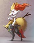  accessory anthro big_butt big_ears black_body black_fur blush braixen butt cream.pup digitigrade dipstick_tail eyelashes female fluffy fluffy_tail fur garter hi_res leg_garter looking_at_viewer multicolored_tail neck_tuft nintendo orange_body orange_fur pok&eacute;mon pok&eacute;mon_(species) short_stack smile solo thick_thighs tuft video_games white_body white_fur wide_hips yellow_body yellow_eyes yellow_fur 