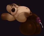  absurd_res anthro balls belly big_balls big_penis bodily_fluids canid canine fur genital_fluids genitals heftyotter hi_res huge_balls huge_penis hyper hyper_balls hyper_genitalia hyper_penis male mammal moobs overweight overweight_anthro overweight_male penis precum raccoon_dog solo tanuki 