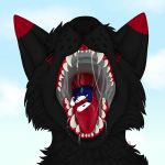  anthro black_body black_fur black_nose blue_body blue_fur bodily_fluids canid canine canis chik0 chikorainfox demon domestic_dog duo eating fangs feral focus focused forced fox fur hi_res macro macromicro male male/male mammal mawplay micro micro_on_macro micromacro mouth_shot open_mouth oral predator/prey prey saliva saliva_drip saliva_on_tongue samuelwolfo sex sharp_teeth size_difference swallowing teeth teeth_showing tongue tongue_out vore vore_sex wolf zeromusfur 