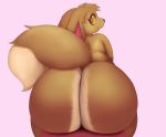  absurd_res anthro big_butt brown_body brown_fur butt butt_focus capikeeta eevee female fluffy fluffy_tail fur hi_res huge_butt kazzypoof_(character) looking_at_viewer looking_back mammal nintendo pok&eacute;mon pok&eacute;mon_(species) solo video_games 