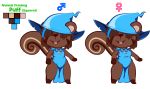  2020 anthro blue_clothing blue_dress blue_hat blue_headwear breasts brown_body brown_fur brown_hair clothing curled_hair dress duo english_text fan_character female fluffy fluffy_tail front_view fur gender_symbol hair hair_over_eyes hat headgear headwear hi_res male mammal medium_breasts model_sheet open_mouth pink_inner_ear puff_(softestpuffss) rodent sciurid smile softestpuffss standing symbol tan_body tan_fur text thick_thighs witch_hat ♀ ♂ 