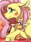  blood blue_eyes bodily_fluids chimera claws draconequus equid equine fluttershy_(mlp) friendship_is_magic hair hasbro hi_res inuhoshi-to-darkpen laceration mammal my_little_pony pegasus pink_hair red_eyes scar tears wing_claws wings 