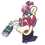  1:1 alpha_channel button_(disambiguation) clothing drinking equid equine eyelashes eyewear female feral friendship_is_magic glasses hair hasbro horse magic mammal meme messy_hair moondancer_(mlp) my_little_pony purple_eyes scary solo sweater teeth tongue topwear unknown_artist wide_mouth 