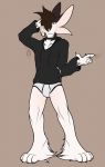  absurd_res anthro black_clothing black_hoodie black_topwear briefs bulge clothing drawyourfursona hi_res hoodie hoodie/briefs_meme hybrid male meme meme_clothing oreosnek simple_background solo standing topwear underwear white_clothing white_underwear 