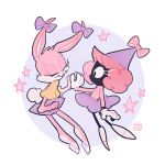  1:1 2019 alien anthro aukives babs_bunny black_body bottomwear bow bow_accessory clothing duo eyes_closed female fingers fur gloves hair hand_holding handwear lagomorph leporid mammal marcia_the_martian martian pink_body pink_fur pink_hair pink_nose rabbit shirt skirt star tiny_toon_adventures toes topwear warner_brothers white_body white_fur 