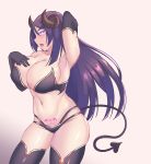  1girl absurdres board_game breasts demon_girl fate/grand_order fate_(series) go heart heart-shaped_pupils highres jifuwabe minamoto_no_raikou_(fate/grand_order) succubus symbol-shaped_pupils 