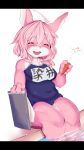  9:16 ^_^ anthro belly big_breasts biped breasts carrot clothed clothing countershading eyes_closed female food fur hair happy hi_res holding_object japanese_text kanji kawazu_fumi kemono lagomorph leporid mammal monotone_hair multicolored_body multicolored_fur navel one-piece_swimsuit open_mouth open_smile overweight overweight_anthro overweight_female partially_submerged pink_body pink_fur pink_hair plant rabbit simple_background sitting smile solo swimwear text text_on_clothing text_on_swimwear tongue two_tone_body two_tone_fur vegetable water white_background white_body white_countershading white_fur 