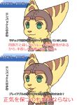  anthro chibi cute_face felid feline fur green_eyes hi_res japanese_text kemono lombax male mammal positive_wishes_(artist) ps5 ratchet ratchet_and_clank solo sony_corporation sony_interactive_entertainment stripes text translation_request video_games 