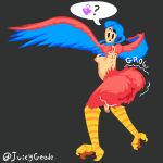  1:1 ambiguous_gender avian european_mythology genitals greek_mythology growth harpy humanoid juicygeode mythological_avian mythology penis solo terraria 