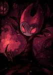 absurdres grimm_(hollow_knight) hand_up highres hollow_knight index_finger_raised lantern looking_at_viewer no_humans okame_nin red_eyes red_theme solo upper_body 
