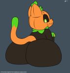  absurd_res ambiguous_gender benjibun~ big_butt black_body butt domestic_cat elemental_creature felid feline felis feral flora_fauna food fruit halloween hi_res holidays huge_butt hyper hyper_butt looking_back mammal plant pumkat pumpkin pumpkin_head rear_view sitting solo tagme 