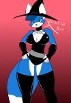  absurd_res anthro big_breasts bodily_fluids breasts canid canine clothing diamonsion digital_media_(artwork) ellie_(diamonsion) female fox fur hair halloween hat headgear headwear hi_res holidays looking_at_viewer magic_user mammal simple_background smile solo thick_thighs witch witch_hat 