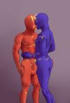  9x9 anthro balls big_balls demon duo frottage genitals hi_res horn humanoid humanoid_genitalia kissing male male/male monster sex 