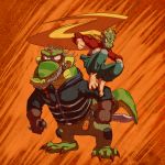  1:1 absurd_res alligator alligatorid anthro barbary_macaque caiman clothing costume crocodile crocodilian crocodylid diddy_kong_pilot diddy_kong_racing diddy_kong_racing_ds dixie_kong donkey_kong_(series) dorohedoro duo female halloween haplorhine hi_res holidays humanoid kong kremling krunch_the_kremling male male/female mammal mask monkey nds nintendo primate rare_ltd rareware reptile scalie shesamonkey super_nintendo video_games 