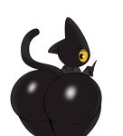  2020 ambiguous_gender anthro bottomless butt clothed clothing domestic_cat felid feline felis google google_doodle halloween halloween_2020 holidays iarelegend looking_at_viewer looking_back magic_cat_academy mammal momo_(google) robe solo thick_thighs wand 