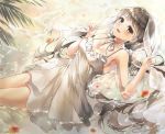  breasts cleavage dress flowers long_hair meliyannn original twintails water 