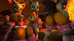  16:9 anthro darksorm female group hi_res nude public rouge_the_bat sonic_the_hedgehog_(series) widescreen 