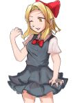  2020 amber_eyes blonde_hair clothing cute_fangs dress female hair halloween hi_res holidays human_to_anthro humanoid one_eye_closed open_mouth ribbons solo species_transformation toribako transformation 