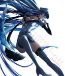  1girl absurdly_long_hair akame_ga_kill! arm_up artist_name bangs belt black_choker blue_eyes blue_hair boots breasts choker cleavage cluseller collarbone commentary_request crystal dress esdeath grin hand_up happy hat high_heels holding holding_sword holding_weapon ice large_breasts leg_up long_hair long_sleeves multicolored_hair peaked_cap sample short_dress short_over_long_sleeves short_sleeves simple_background skindentation smile solo streaked_hair sword tattoo teeth thigh_boots thighhighs translation_request two-tone_hair very_long_hair watermark weapon white_background white_dress white_footwear white_headwear 