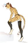  absurd_res anthro brown_hair cheetah clothed clothing felid feline hair hi_res kauri_moon kaurimoon legwear male mammal red_eyes solo stockings topless 