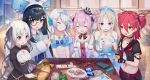  6+girls artia cellphone civia doris_(hololive) head_fins highres hololive hololive_china multiple_girls nintendo_switch phone red_eyes rosalyn_(hololive) smartphone spade_echo tagme unicorn virtual_youtuber wawazi white_hair yogiri_(hololive) 