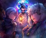  all_male bakugou_katsuki bicolored_eyes boku_no_hero_academia bow building cape chain collar fang halloween hat hoodie male midoriya_izuku short_hair tagme_(artist) tie todoroki_shouto 