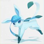  alopias blue_eyes closed_mouth gen_4_pokemon glaceon highres looking_at_viewer no_humans pokemon pokemon_(creature) simple_background smile white_background 