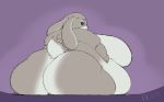  anthro belly big_belly big_breasts big_butt blush breasts butt disney female fur grey_body grey_fur hair hi_res huge_breasts huge_butt huge_hips judy_hopps lagomorph leporid looking_at_viewer looking_back love_handles mammal morbidly_obese morbidly_obese_anthro morbidly_obese_female multicolored_hair nude obese obese_anthro obese_female overweight overweight_anthro overweight_female purple_eyes rabbit rear_view simple_background sitting solo two_tone_hair white_body white_fur wide_hips xero zootopia 