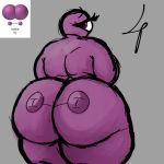  1:1 1_eye absurd_res animate_inanimate anthro atom big_butt butt curvy_figure cyclops digital_media_(artwork) eye_moisturizer female hi_res huge_butt huge_thighs iodine looking_at_viewer nude overweight overweight_anthro overweight_female simple_background solo tagme thick_thighs what_has_science_done wide_hips 