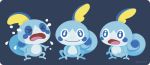  &gt;_&lt; closed_mouth commentary crying expressions flying_teardrops gen_8_pokemon looking_at_viewer looking_to_the_side no_humans open_mouth pokemon pokemon_(creature) rizu_(rizunm) simple_background sitting smile sobble standing tears twitter_username 