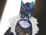  2019 4:3 animated anthro clothed clothing digital_media_(artwork) eyebrows eyelashes looking_at_viewer lynjox lynxyjones male purple_eyes short_playtime solo 