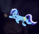  2020 absurd_res blue_body blue_eyes blue_hair colgate_(mlp) dessert doughnut equid equine female feral floating food friendship_is_magic hair hasbro hi_res horn mammal my_little_pony reaching reaching_forward smile solo space star syntriax unicorn 