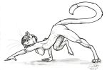  anthro breasts butt claws domestic_cat felid feline felis female javelin_(character) mammal muscular muscular_anthro muscular_female nipples nude paper paws pinup pose sketch smile sneaks solo sunny_way traditional_drawing_(artwork) traditional_media_(artwork) 