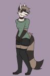  anthro clothing female hi_res mammal metriccaboose procyonid raccoon solo 