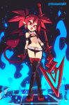  5_fingers absurd_res alternate_version_at_source bangle belt belt_buckle black_background black_boots black_thigh_boots blue_fire boots bottomwear breasts buckle butt_from_the_front clothed clothing colored_fire demon disgaea ear_piercing etna_(disgaea) eyebrow_through_hair eyebrows eyelashes_visible_through_hair female fingers fire footwear glistening glistening_clothing glistening_hair gloves hair handwear hi_res high_heeled_boots hotpants humanoid humanoid_pointy_ears jewelry legwear long_hair looking_at_viewer melee_weapon midriff not_furry o-ring o-ring_collar open_mouth piercing polearm pupils red_eyebrows red_eyes red_hair red_tail red_thigh_highs red_wings rtil shorts simple_background skull_earrings slim slit_pupils small_breasts solo spade_tail spear standing teeth text thigh_boots thigh_gap thigh_highs tied_hair tongue translucent translucent_hair url video_games weapon wide_hips winged_humanoid wings 