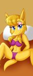  2020 anthro banjo-kazooie big_breasts bottomwear breasts camel_toe cleavage clothed clothing fan_character female jinjo justina_the_jinjo kendratheshinyeevee mammal navel rareware solo underwear video_games yellow_body yellow_skin 