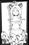  2020 alpha_channel anthro black_border blush border bottomwear bouncing_breasts breasts camel_toe clothing dipstick_tail english_text exercise exposed_breasts fangs felid female fuf_(character) fur greyscale hair hi_res holding_object hotpants leopard long_hair long_tail looking_down mammal medium_breasts monochrome multicolored_tail onomatopoeia pantherine plump_camel_toe shirt_down shorts sicmop simple_background solo sound_effects spots spotted_body spotted_fur text transparent_background 