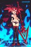  5_fingers absurd_res alternate_version_at_source areola bangle belt belt_buckle black_background black_boots black_thigh_boots blue_fire boots bottomwear breasts buckle butt_from_the_front clothed clothing colored_fire demon disgaea ear_piercing etna_(disgaea) eyebrow_through_hair eyebrows eyelashes_visible_through_hair female fingers fire footwear glistening glistening_body glistening_clothing glistening_hair glistening_skin gloves hair handwear hi_res high_heeled_boots hotpants humanoid humanoid_pointy_ears jewelry legwear long_hair looking_at_viewer melee_weapon nipples not_furry o-ring o-ring_collar open_mouth partially_clothed piercing polearm pupils red_eyebrows red_eyes red_hair red_tail red_thigh_highs red_wings rtil shorts simple_background skull_earrings slim slit_pupils small_breasts solo spade_tail spear standing teeth text thigh_boots thigh_gap thigh_highs tied_hair tongue topless translucent translucent_hair url video_games weapon wide_hips winged_humanoid wings 