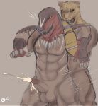  animal_head bodily_fluids bottomless clothed clothing cum dark_skin dinosaur duo ejaculation felid for_a_head from_behind_position genital_fluids genitals hands-free headlock hi_res human humanoid jaguar king_(tekken) king_of_dinosaurs king_of_fighters male male/male male_penetrated male_penetrating male_penetrating_male mammal muscular muscular_male not_furry_wearing_fursuit pantherine penetration reptile scalie sex tekken video_games wrestling 