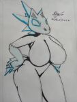  3:4 anthro big_breasts breasts equid equine female glastrier hi_res horse ice luxury_furart mammal nintendo pok&eacute;mon pok&eacute;mon_(species) solo thick_thighs video_games 