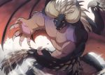  abs action_pose anthro biceps black_body capcom claws dragon elder_dragon hi_res horn male monster_hunter muscular muscular_anthro muscular_male nergigante pecs pose solo spiked_tail spikes spikes_(anatomy) teeth vein velk video_games wings 