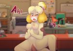  animal_crossing anthro blush bodily_fluids bouncing_breasts breasts canid canine canis conditional_dnp domestic_dog duo female fur hi_res human human_on_anthro interspecies isabelle_(animal_crossing) male male/female mammal marshmallow-ears nintendo office penetration public shih_tzu tears tears_of_pleasure text toy_dog vaginal vaginal_penetration video_games yellow_body yellow_fur 